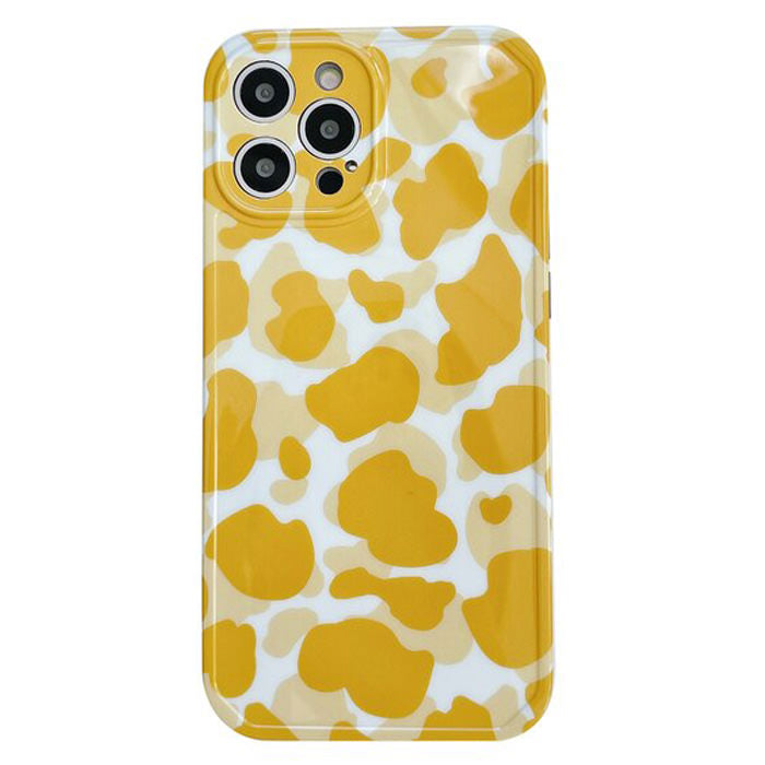 Funda para iPhone con estampado de vaca amarilla