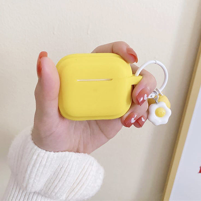 Estuche para AirPods con forma de huevo amarillo