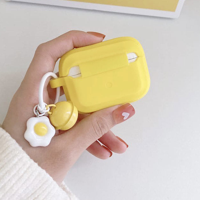 Estuche para AirPods con forma de huevo amarillo