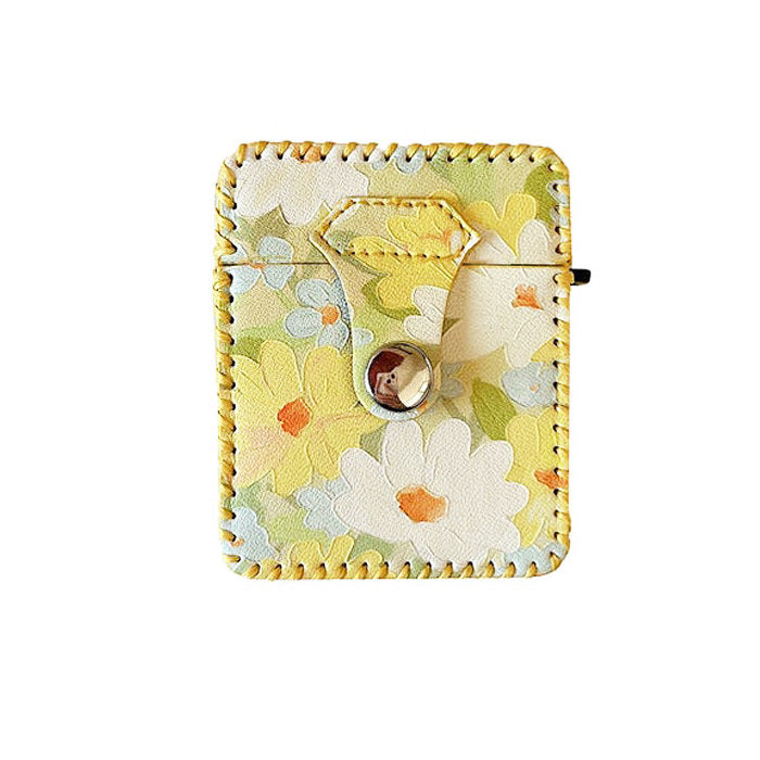 Estuche para Airpods con estampado floral amarillo