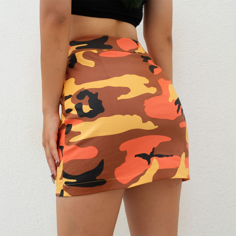 Falda de camuflaje con cremallera frontal