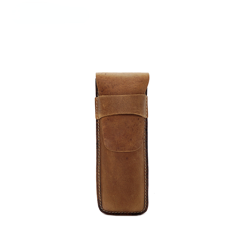 Vintage Stifte-Schutzhülle aus Leder 