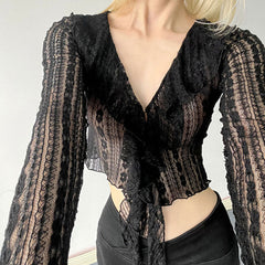 Portrait Mode Ruffle Lace Top