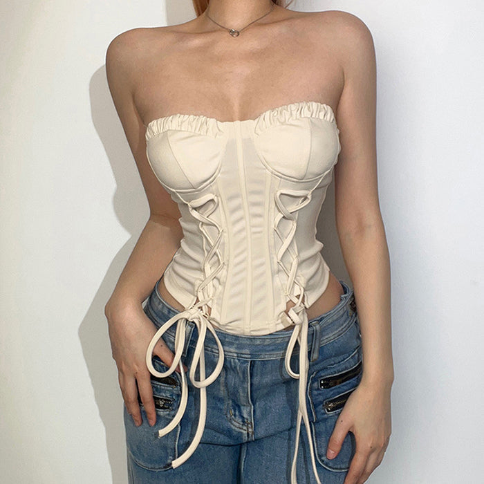 Clean Girl Aesthetic Lace Up Corset