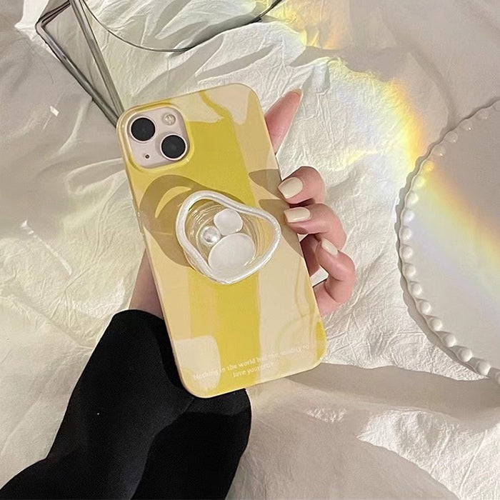 Funda estética para iPhone con diseño de concha y perla