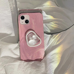 Funda estética para iPhone con diseño de concha y perla