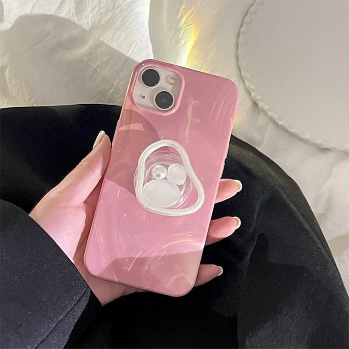 Funda estética para iPhone con diseño de concha y perla