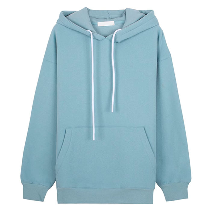 Sudadera con capucha extragrande azul bebé