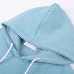 Sudadera con capucha extragrande azul bebé