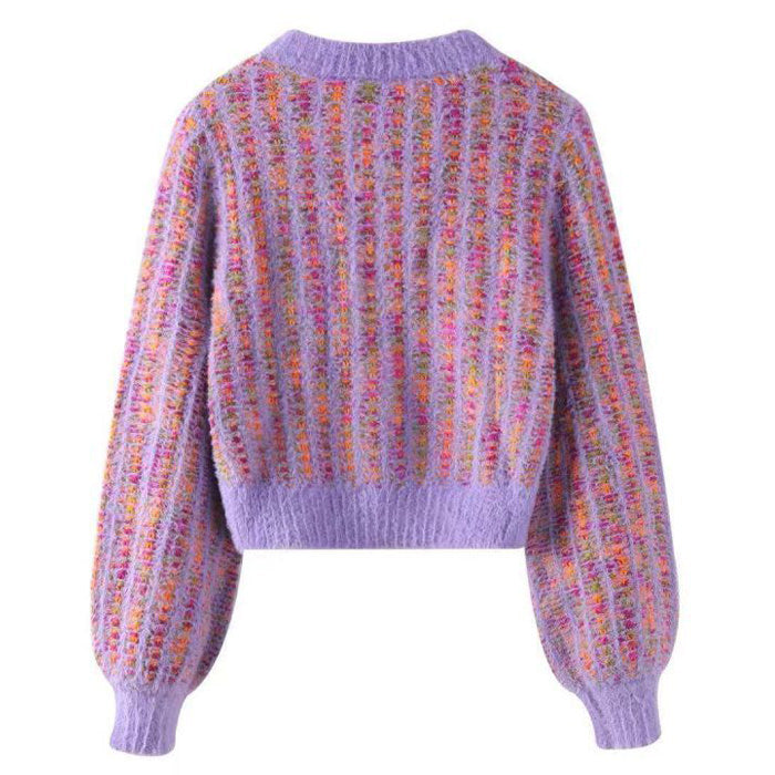 Barbiecore Knit Cropped Cardigan