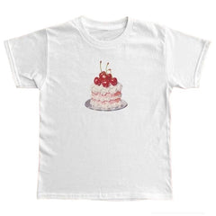 Camiseta gráfica de pastel de cumpleaños