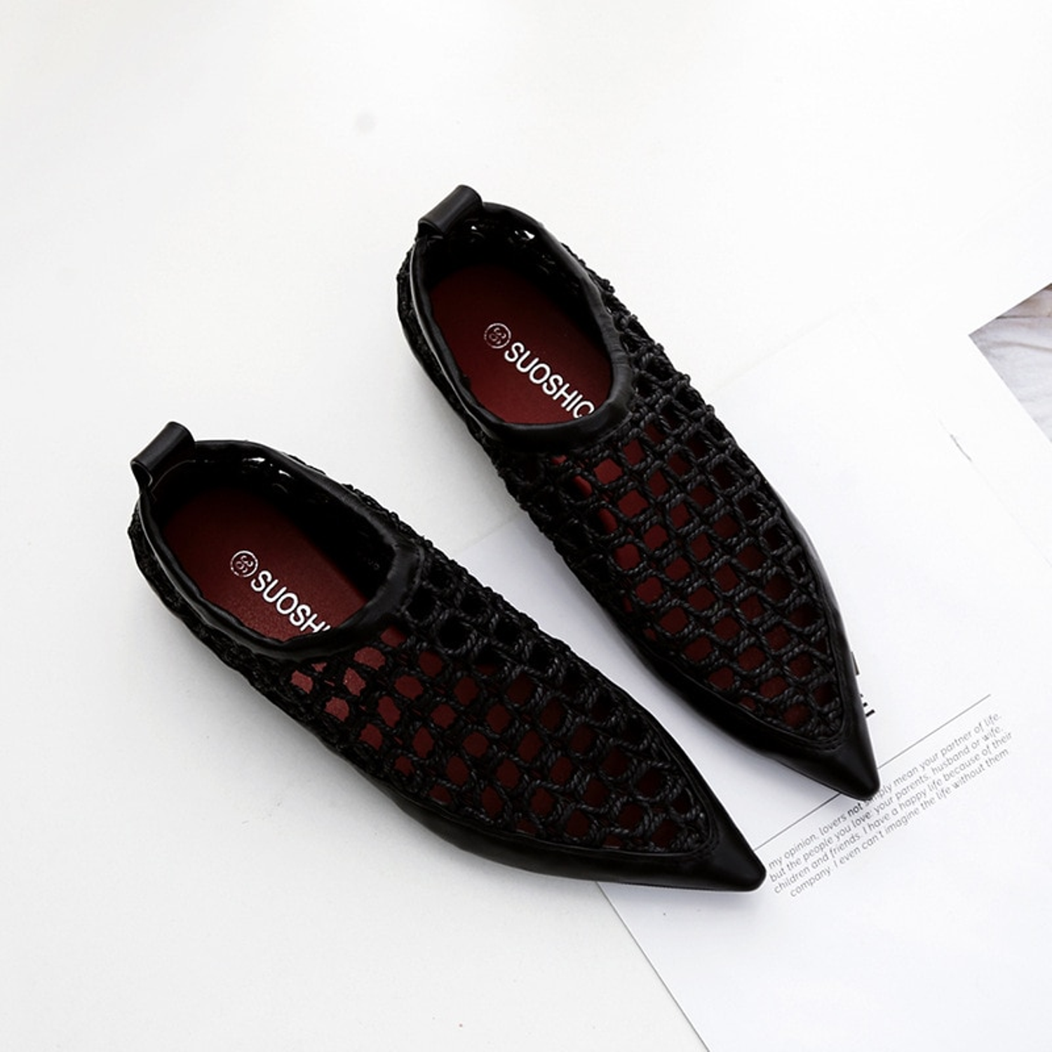 Breathable Rope Pointed Toe Loafers