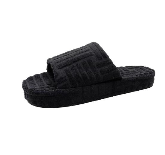 Pantuflas peludas informales para exteriores 