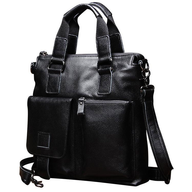 Bolso de hombro de cuero negro nuevo para hombre