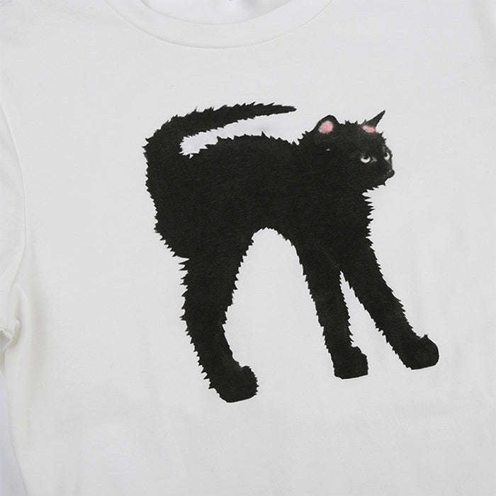 Black Cat Crop Top