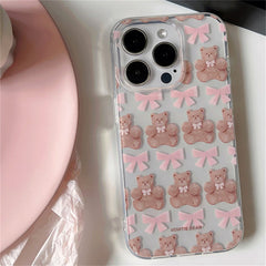 Funda para iPhone con diseño de oso de lazo