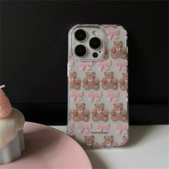 Funda para iPhone con diseño de oso de lazo