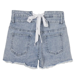 Permanent Vacation Bow Tie Denim Shorts