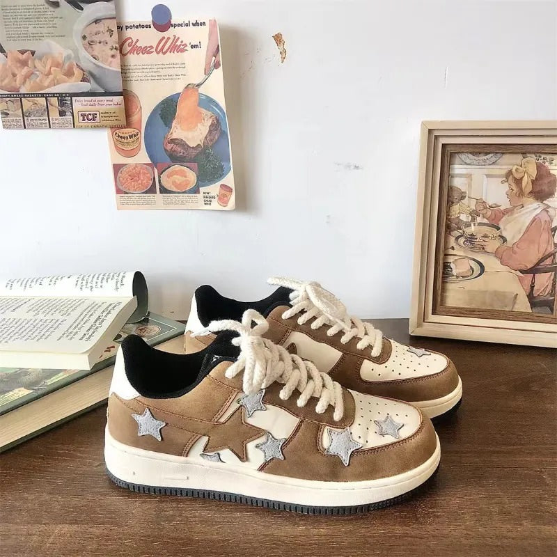 Brown & Grey Shooting Star Sneakers