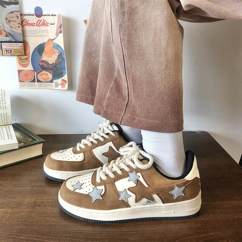 Brown & Grey Shooting Star Sneakers