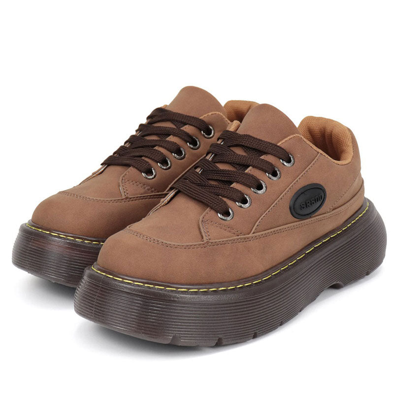 Braune Oxford-Schuhe mit Plateausohle