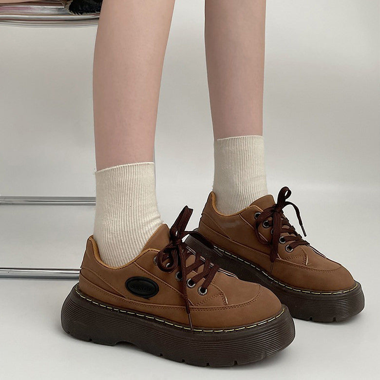 Brown Aesthetic Platform Oxford Shoes