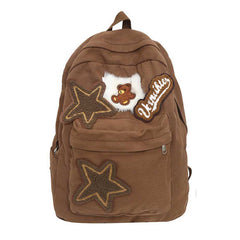 Mochila con estrella de oso marrón