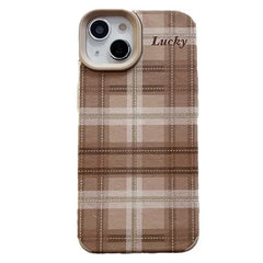 Brown Grid IPhone Case