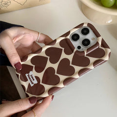 Funda para iPhone con corazón marrón