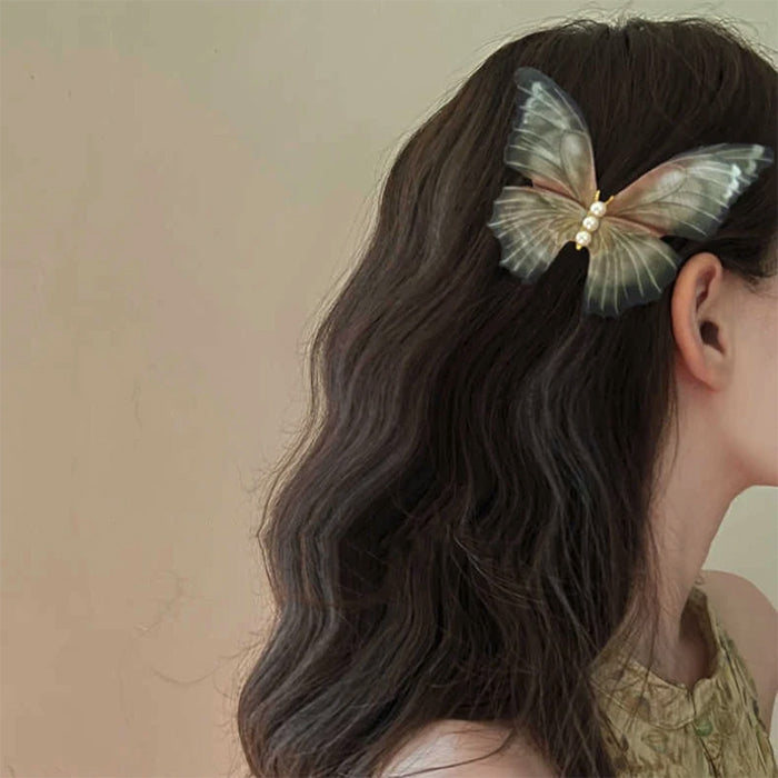 Pinzas para el pelo con forma de mariposa de jardín de hadas