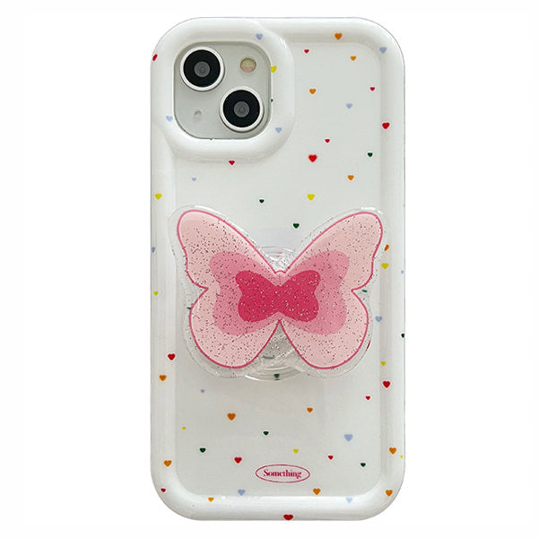 Funda para iPhone con diseño de mariposa PopSocket