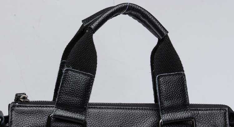 Bolso de hombro de cuero negro nuevo para hombre