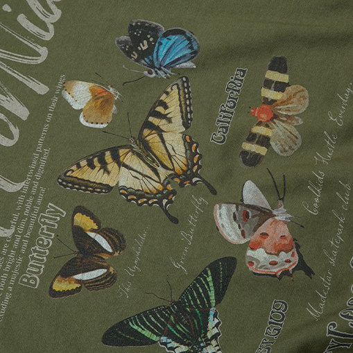 Sudadera estética con estampado de mariposas