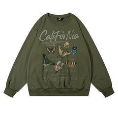 Sudadera estética con estampado de mariposas