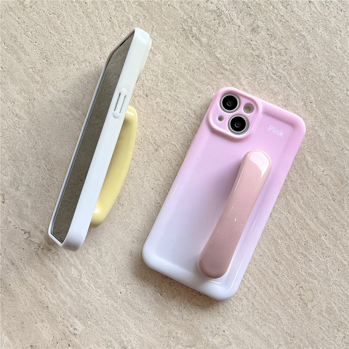 Funda para iPhone con asa de color caramelo