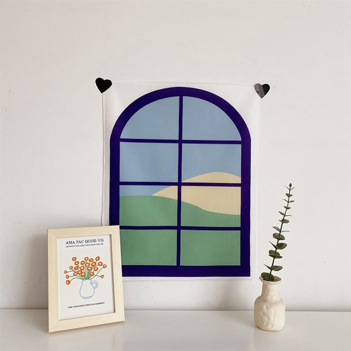 Cartoon Window Indie Wall Tapestry