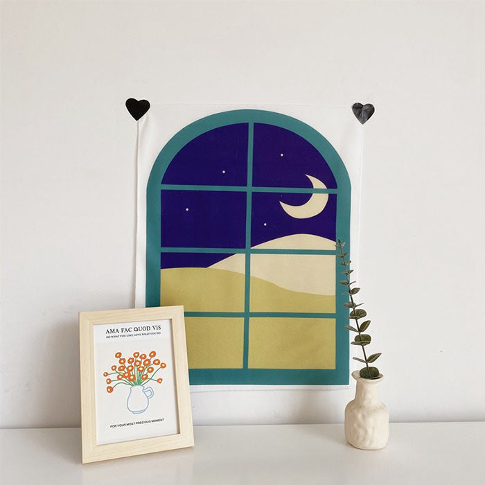 Cartoon Window Indie Wall Tapestry