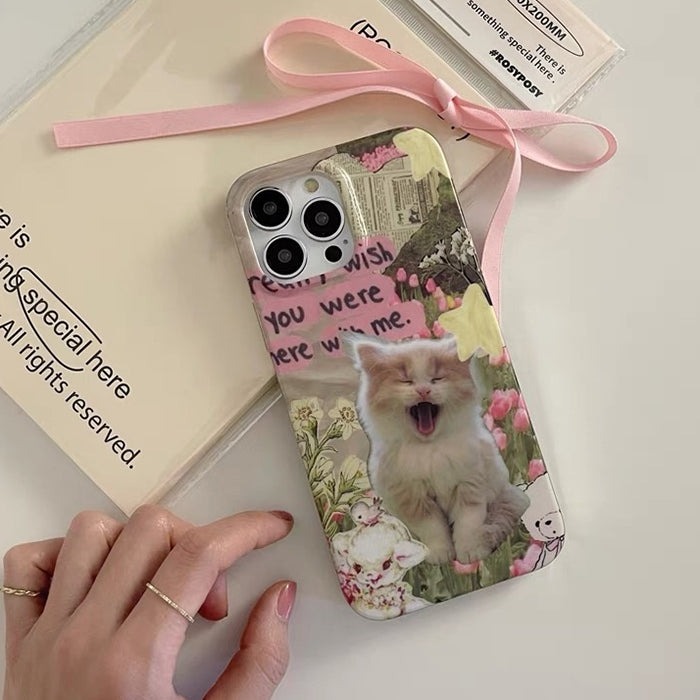 iPhone-Hülle mit Katzen-Strass