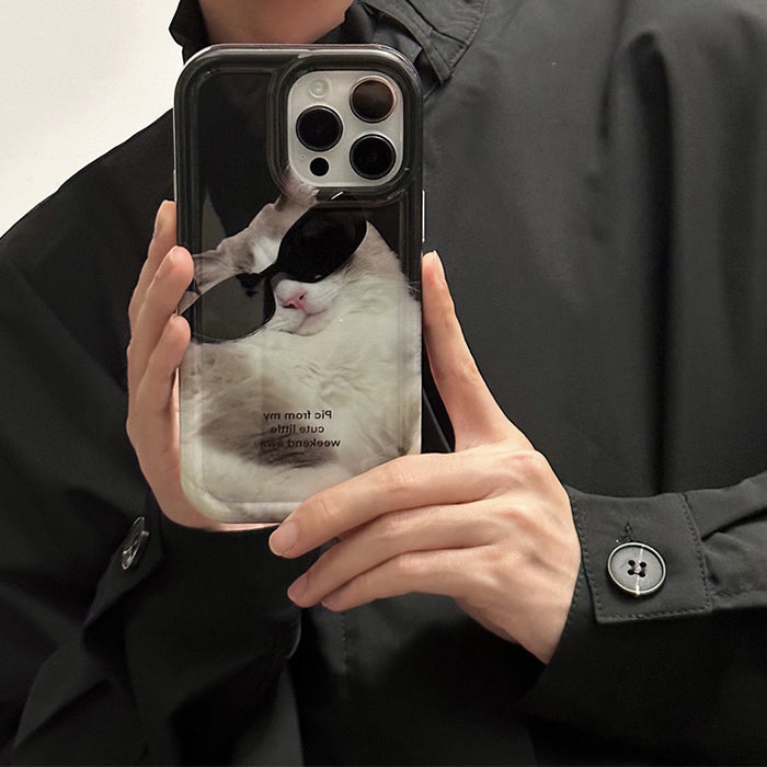 Funda para iPhone con gafas de sol de gato