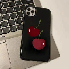 Funda para iPhone color negro cereza