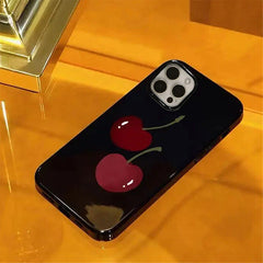 Funda para iPhone color negro cereza