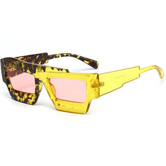 Quadratische Sonnenbrille im Farbblockdesign
