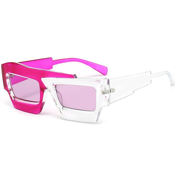 Quadratische Sonnenbrille im Farbblockdesign