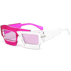 Quadratische Sonnenbrille im Farbblockdesign