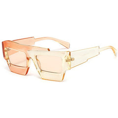 Quadratische Sonnenbrille im Farbblockdesign