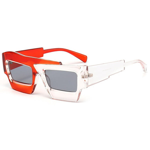 Quadratische Sonnenbrille im Farbblockdesign