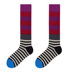 Calcetines altos de rayas de colores