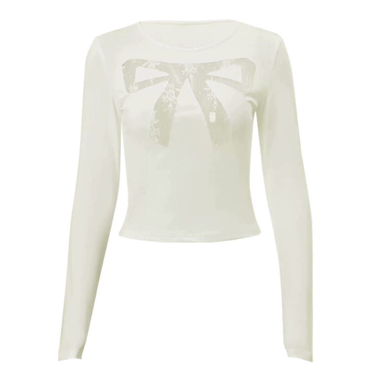 Coquette durchsichtiges Spitzentop mit Schleife