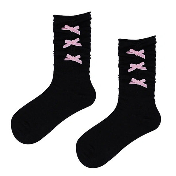 Calcetines con lazos estéticos Coquette