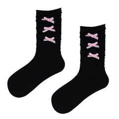 Calcetines con lazos estéticos Coquette